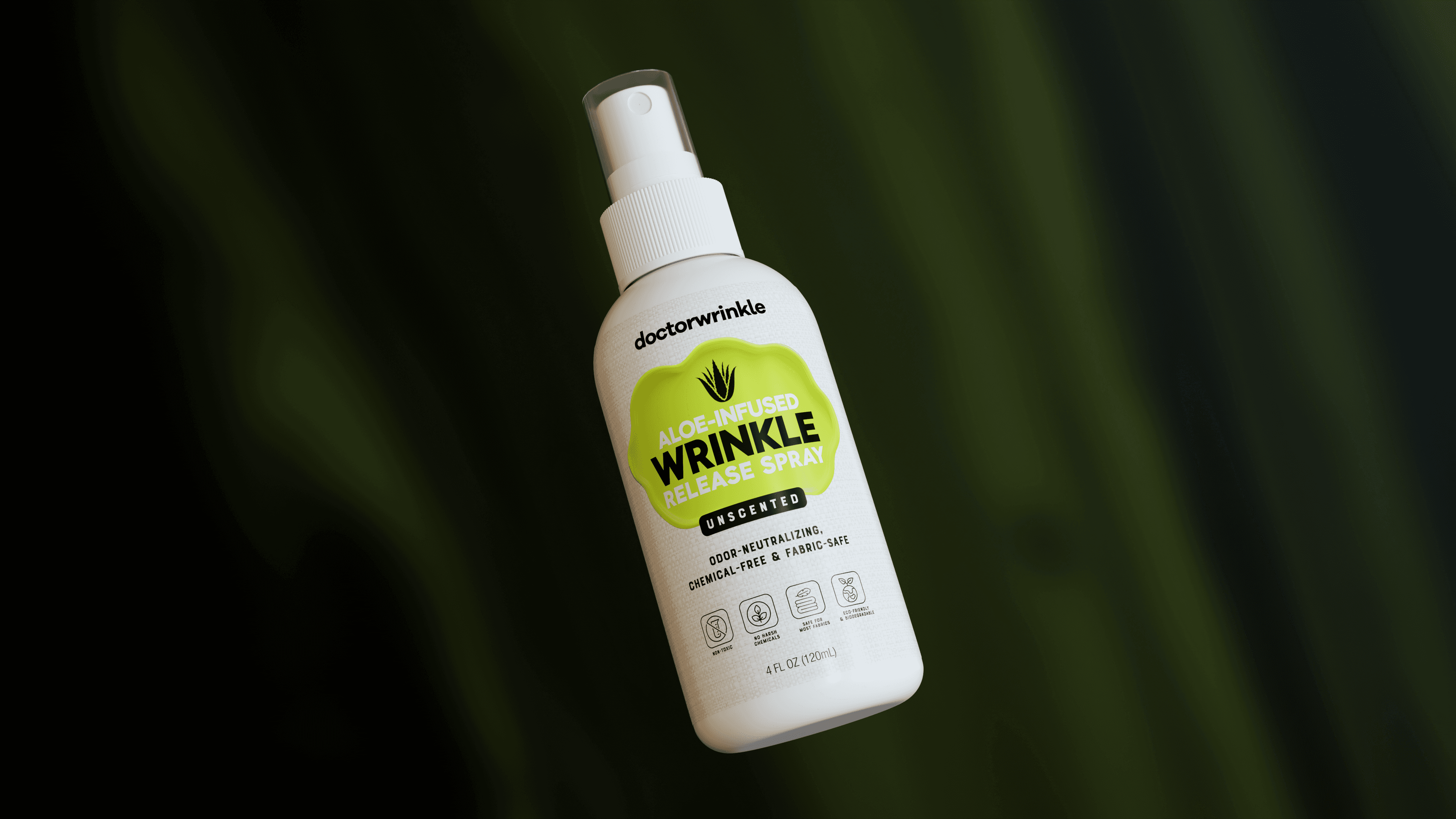 Spraying DoctorWrinkle on shirt